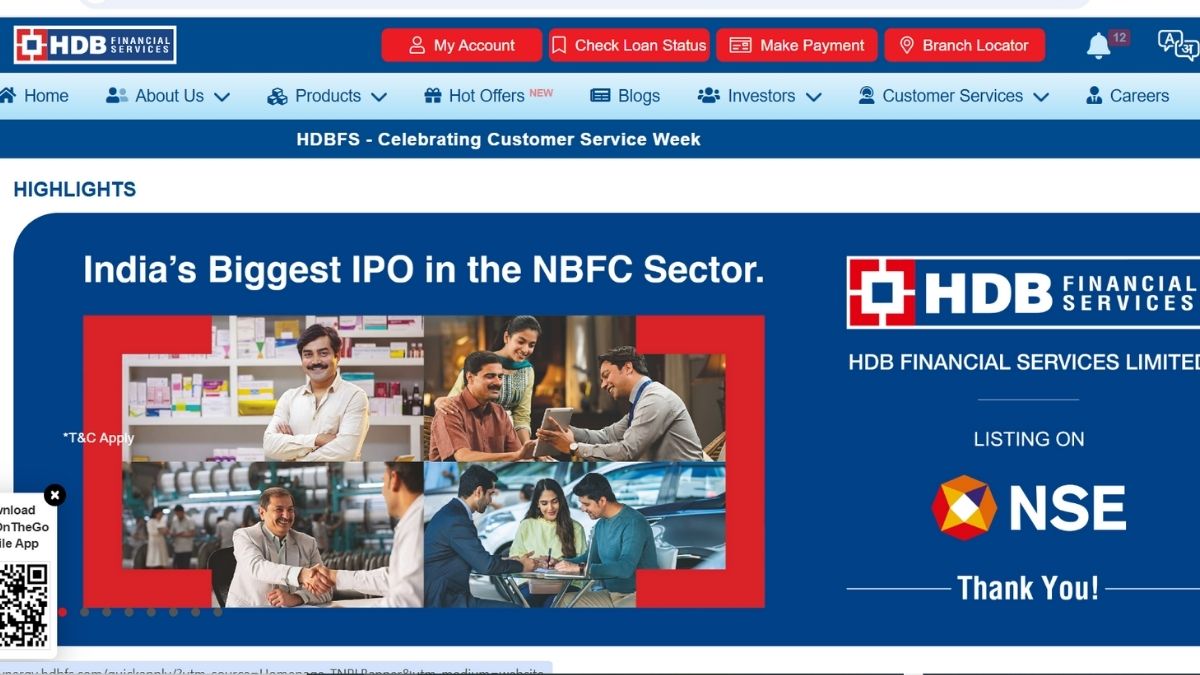 hdb financial share price